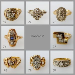 Vintage/Antique Mix of 14k and 18k Diamond Rings